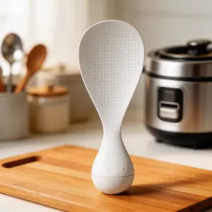 Viral TikTok Trend Tumbler Rice Spoon – Non-Stick Self-Standing Rice Paddle, Cute Wobble Base Design for Rice Cooker, BPA-Free Plastic Kitchen Utensil, Multi-Color Options, Perfect for Home & Restaurant Use