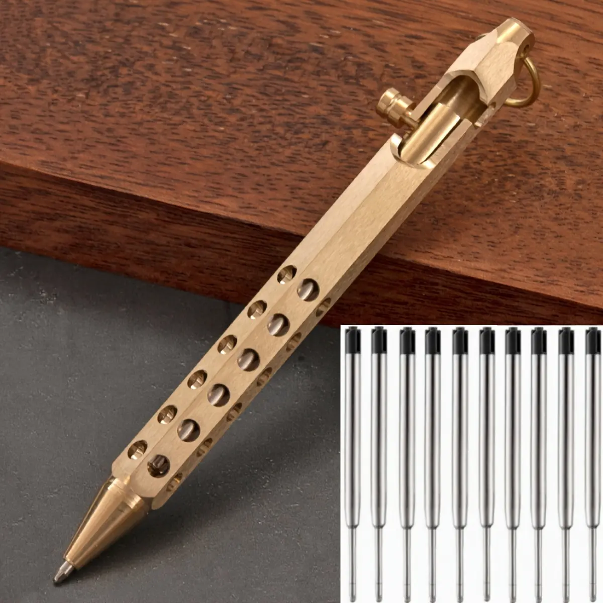 1 pc gold signature pen + 10 pcs black refills