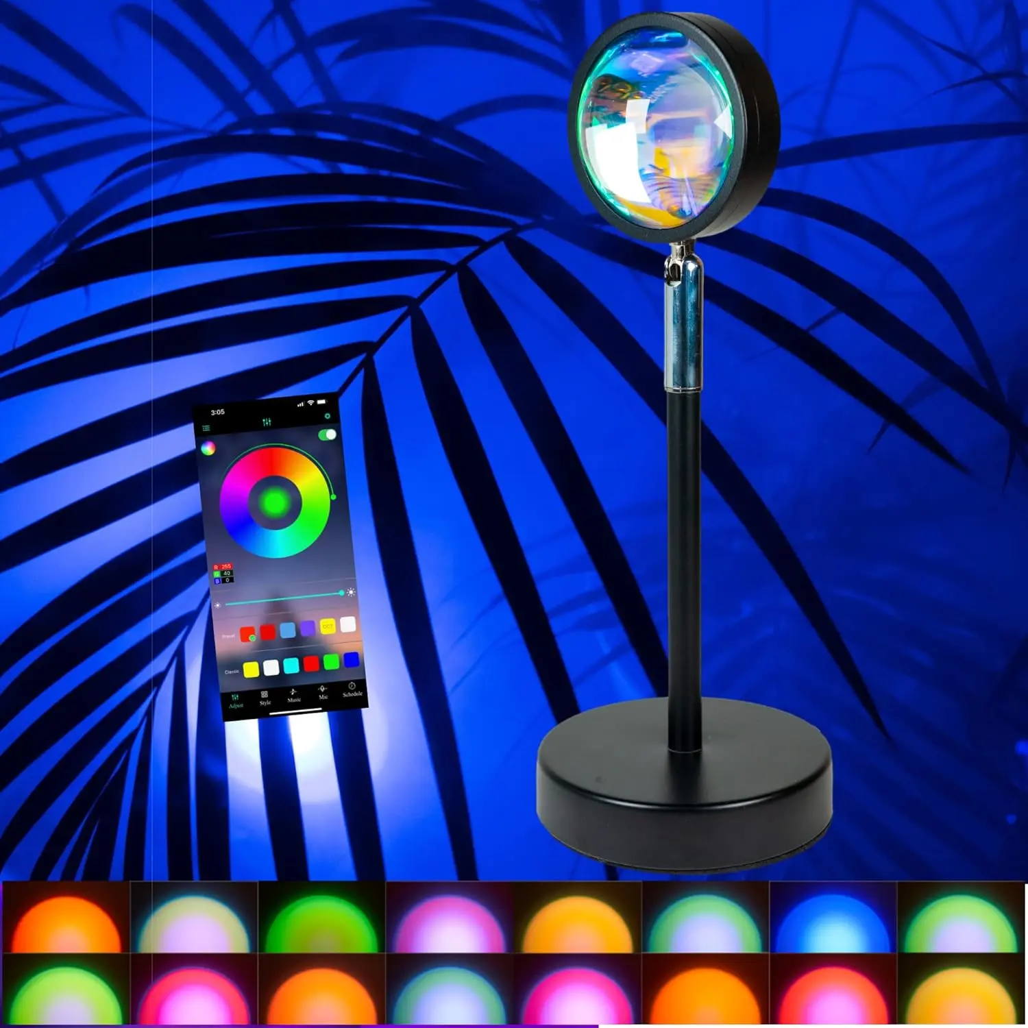 Sunset Lamp with Phone APP Remote-16 Colors LED Projection Light-Ambient  Mood Setting-Golden Hour Light Photography -USB Night Lights-Cool Room Decor for Bedroom  Room- Adults