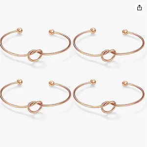 I Can't Tie The Knot Without You Bridesmaid Gift Cards Bridesmaid Bracelets Silver Tone- Set of 4,5,6