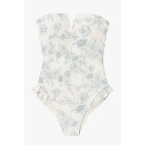 Abigail Strapless One-Piece Swimsuit in Daylight Saunter