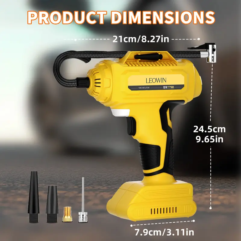 Compresseur D'Air Portable Sans Fil 150 PSI - Gonfleur Pneus Voiture Digital - Neuf