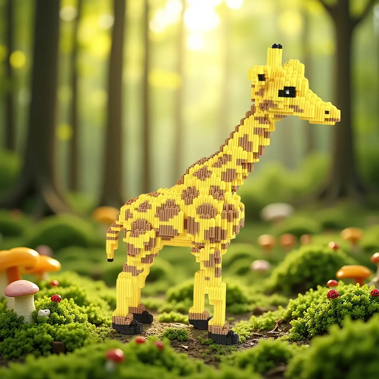 5500pcs Giraffe Animal 3D Puzzle Building Block Creative Decoration, Birthday Halloween Valentine Christmas Holiday Gift, DIY Craft Home Decor