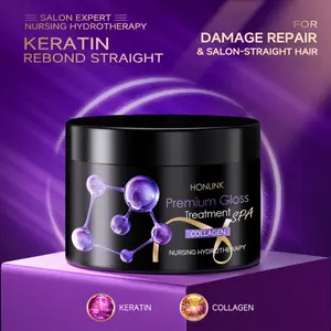Honlink Collagen Gloss Treatment SPA Hair Care-Repair Argan Oil Collagen Keratin Nursing Hydrotherapy Moisturizing Hair Care For All Hair Types
