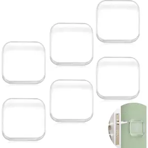Door Stopper Wall Protector, Wall Shield Bumper Guard from Door Knobs,Sturdy Self Adhesive,Soft and Transparent,Washable  Shock Absorbent Gel for  Office (6, Transparent)