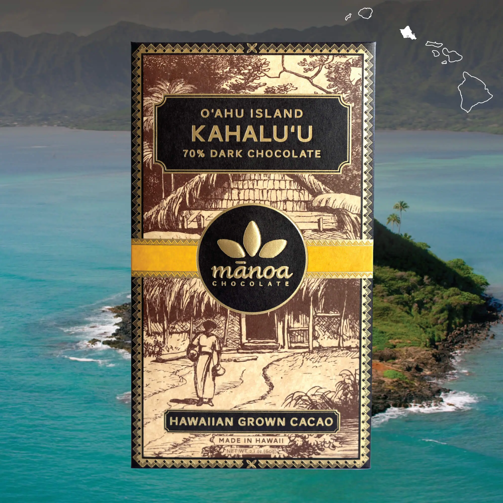 Kahalu'u O'ahu Island Chocolate Bar 70%