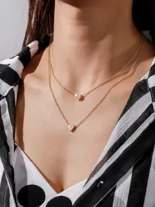Korean style fashion pearl heart double-layer integrated necklace accessory for women, unique versatile necklace