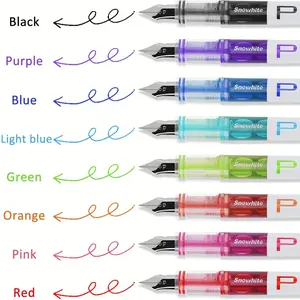 1pc 8 Colors Disposable Fine Tip Pen, Writing & Drawing Pen, Office Business Use, Smooth Ef Flow, Visible Ink Supply