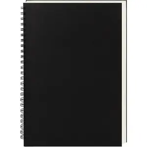 9 inch x 6 inch, 100GSM, Blank Spiral Notebook, 1-Pack, Soft Cover, Sketch book, 160 Pages / 80 Sheets, (Black)