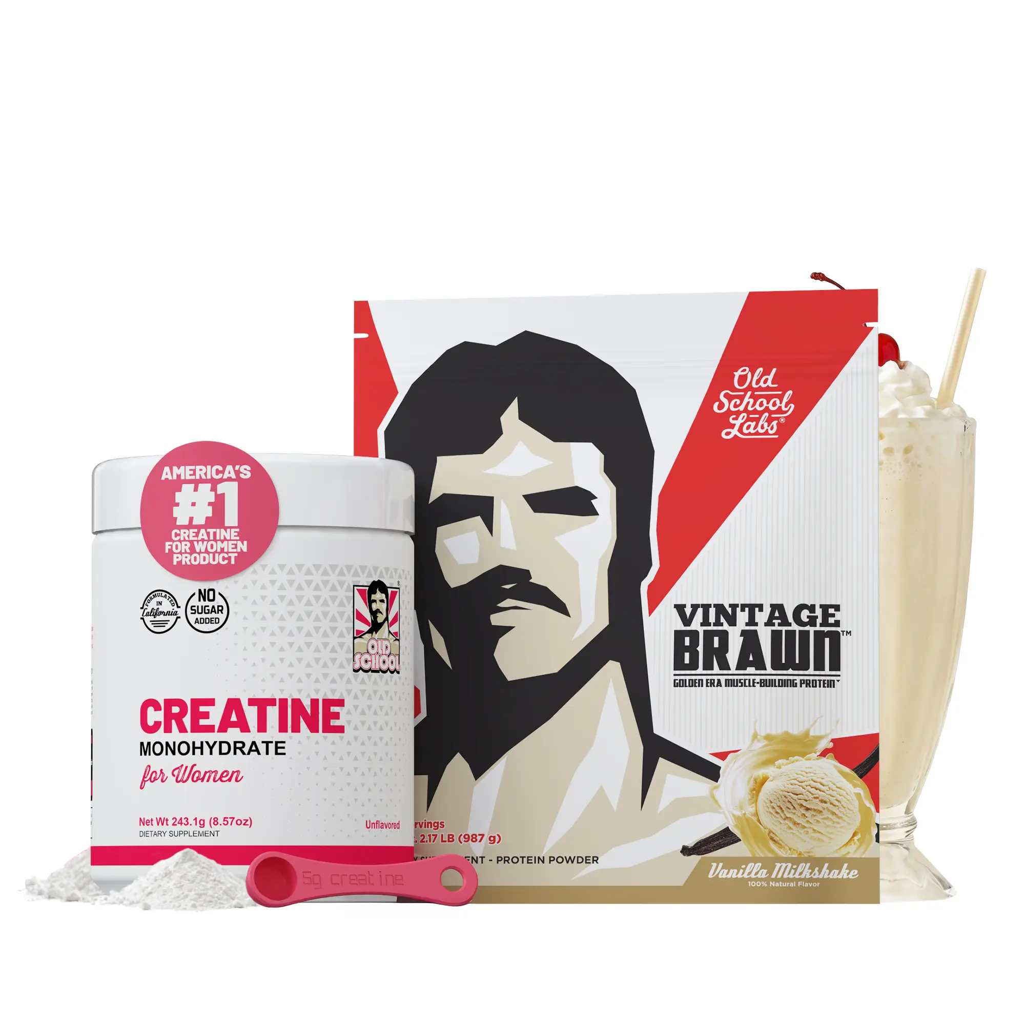 Supreme Bundle – Vanilla Vintage Brawn Protein + Unflavored Creatine for Women