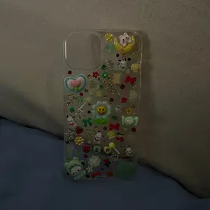 Junk iPhone Case - Clear Design with Various Stickers, Organiser Style, Compatible with iPhone Models 13 & 14