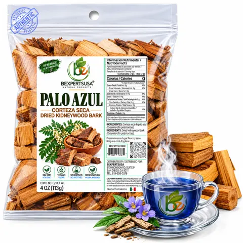 Palo Azul Bark (Kidneywood) Loose Herbal Tea – 4 oz (113 g) – Single-Ingredient Botanical Infusion – Naturally Caffeine-Free Authentic By BexpertsUSA