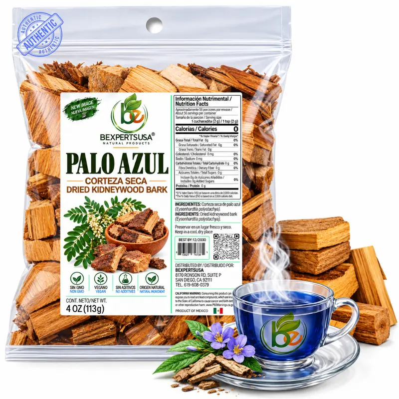 Palo Azul Bark (Kidneywood) Loose Herbal Tea – 4 oz (113 g) – Single-Ingredient Botanical Infusion – Naturally Caffeine-Free Authentic By BexpertsUSA