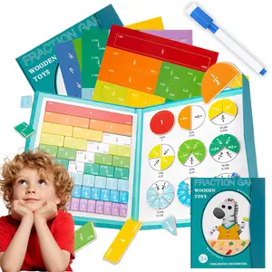 Magnetic Fraction Demonstration Book, 1 Set Math Teaching Aid, Learning Toy for Gift, Mathematical Knowledge Training Toys, Interactive Game Props, Educational Material