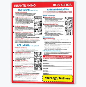 CPR / Choking for Babies & Children Emergency Numbers Safety Magnet Guides - SPANISH (100 Pack) - Add Your Imprint
