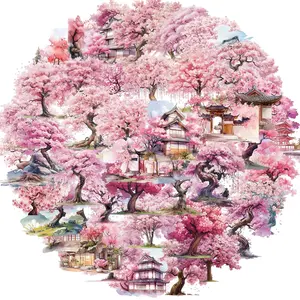 50 PCS Retro Flower Stickers Aesthetic Pastel Stickers for Scrapbooking, Water Bottle & Craft Sticker Packs