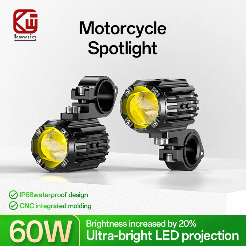 KEWIG K10 Motorcycle LED Auxiliary Light Driving Spotlights White/Amber ...