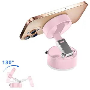Vacuum Magnetic Suction Cup Folding & Rotating Bracket, Double-sided Phone Suction Mount, Universal Vacuum Rotating Bracket, Mobile Phone Bracket, Smartphone Suction Cup