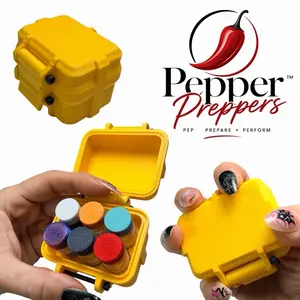 PepperPreppersTM 3ML Peptide Storage Case - Yellow Color - 6 Vial Slot Organizer, Fits 6 3ml Bottles, Ideal for Fridge or Travel