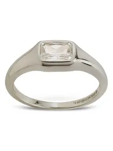 Sterling Silver Marlo Emerald Cut CZ Ring