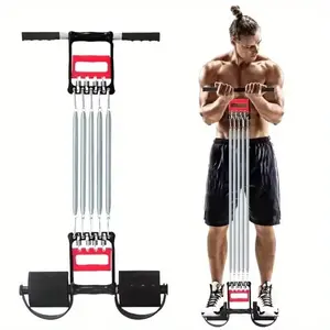 Multifunctional Spring Pedal Puller, Adjustable Fitness Tensioner, Arm & Chest Muscle Building Equipment, Suitable for Men & Women, Adjustable Straps