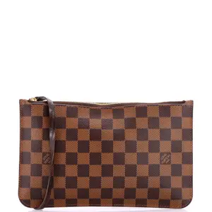 Pre-owned Louis Vuitton Canvas Coated Small Leather Goods Neverfull Pochette Damier Large by Rebag