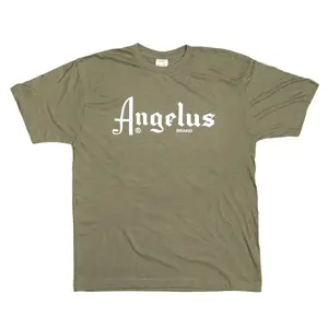 Angelus White Logo T-Shirt - Heather Green/Grey