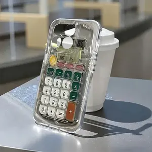 Transparent Calculator Cartoon Phone Case for iPhone 17 16 15 14 13 12 11 Pro Max X XS XR Xsmax 7 8 6 6s Plus Se2 Se3, Anti-Drop Full Cover Tpu