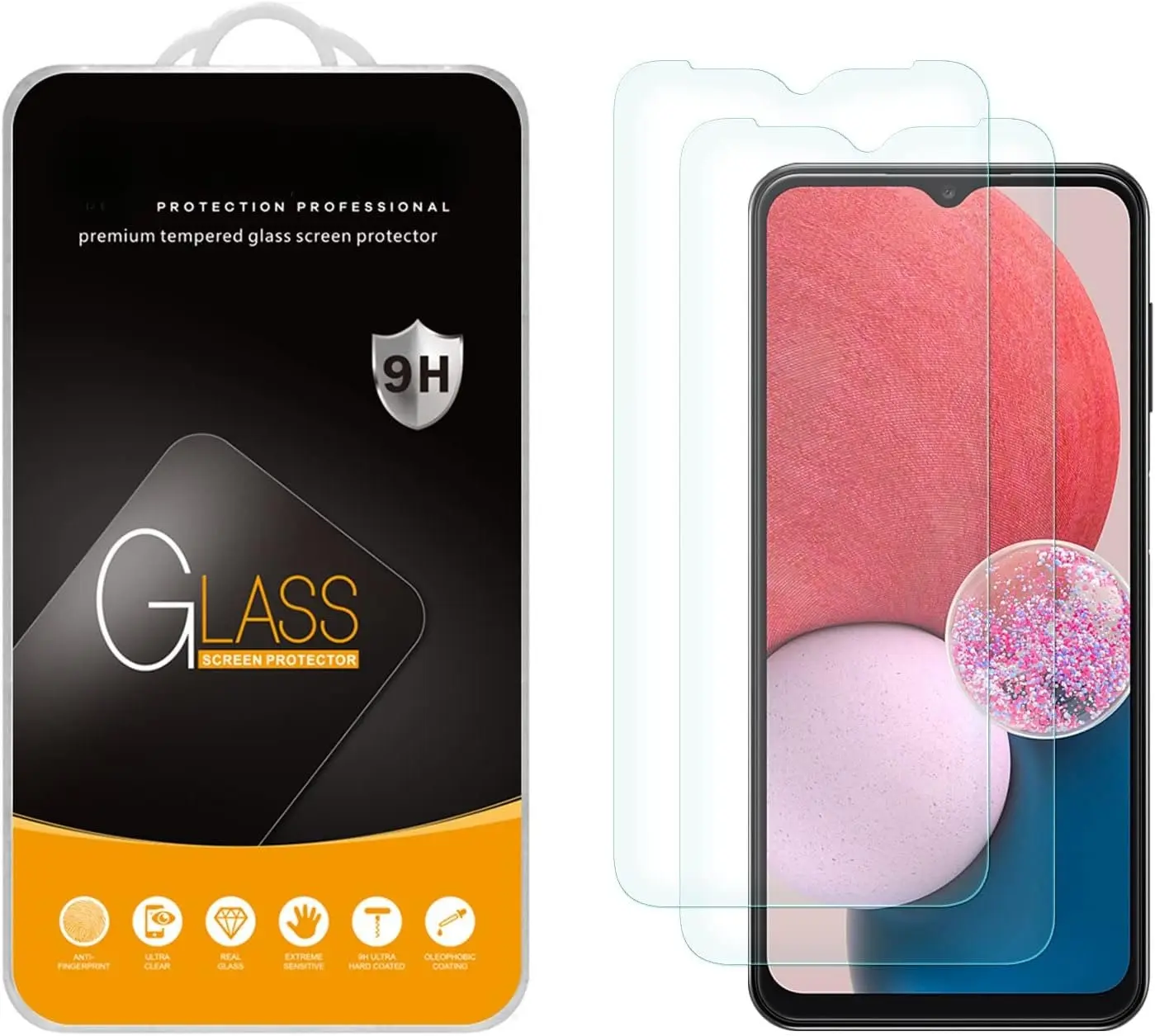 (2 Pack) Designed for Samsung Galaxy A14 5G Tempered Glass Screen Protector, Anti Scratch, Bubble Free