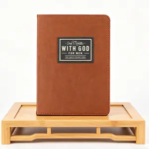 Men's Daily Devotion Leather Journal, Inspirational Prayer Notebook, Spiritual Reflection Guide, Religious Gift for Men, 365 Days