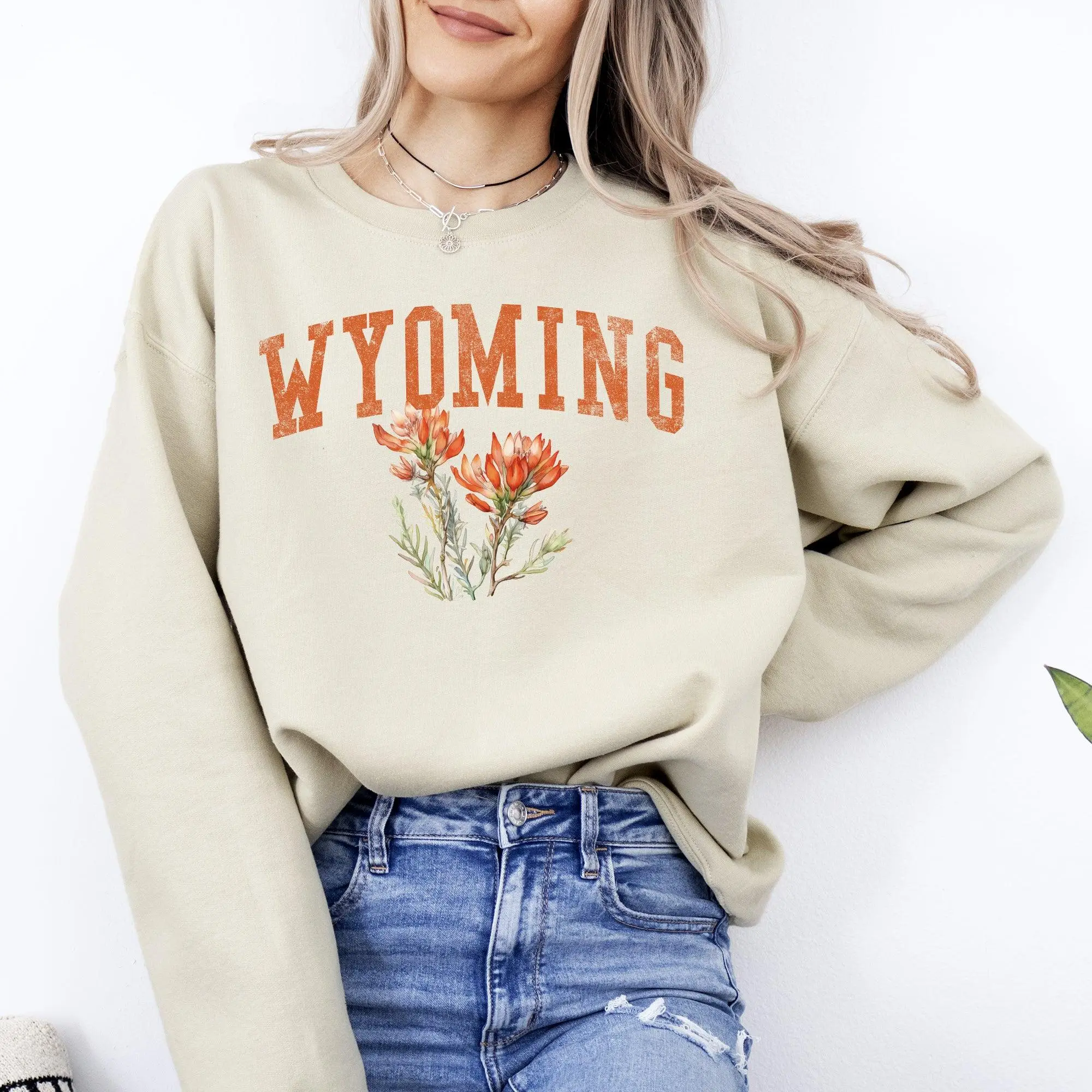 Wyoming State Flower Sweatshirt, Crew Neck, Women's, Crewneck