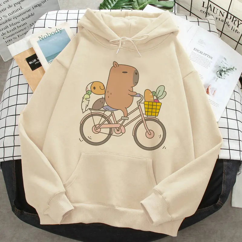 Capybara Anime Hoodie – Women's Harajuku Hip Hop Pullover Sweatshirt