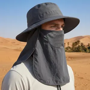 Summer Sun Hats Outdoor Hunting Fishing Cap for Men Women Hiking Camping Visor Bucket Hat Neck Flap Fisherman Hat