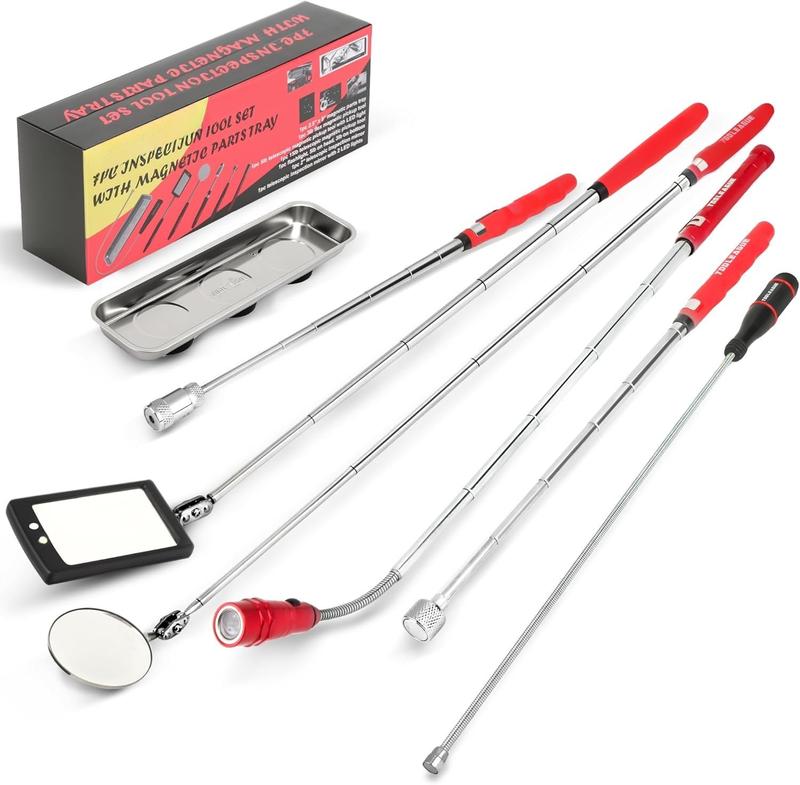 7 count Telescoping Pickup Tool Set, Extendable LED Flashlight,Round ...