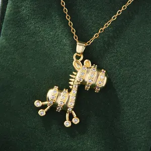 Retro Cartoon Pony-Donkey Pendant Necklace, Horse-Themed Long Design Costume Jewellery, Elegant Versatile Accessory for Daily Commuting, Friend Gift