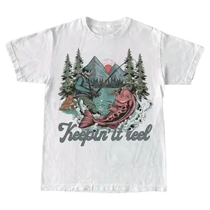 Skeleton Fishing Vintage 90s T-Shirt, Retro Skull Fishing Graphic Shirt, Oversize Nature Y2k Shirt, Fishing Lovers Gift Menswear Top Underwear Tshirt