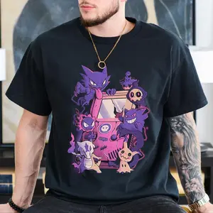 90s Pokem0n The Ghostt Game Freak  T-Shirt, Vintage Tee,Graphic Tee, Y2k, Unisex T-Shirt, Gift For Men Women Womenswear Menswear Top Streetwear