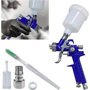 Mini HVLP  Up   with 1 mm Nozzle, 125 cc Cup Gravity Feed Air  Sprayer Spot Repair,    for  Furniture Painting, Auto Primer, Wall Painting (1.0)