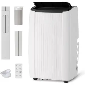 14000 BTU Portable Air Conditioner Cools Up to 650 Sq.Ft, 3-IN-1 Energy Efficient Portable AC Unit with Remote Control & Installation Kits for Large Room, Campervan, Office, Temporary Space