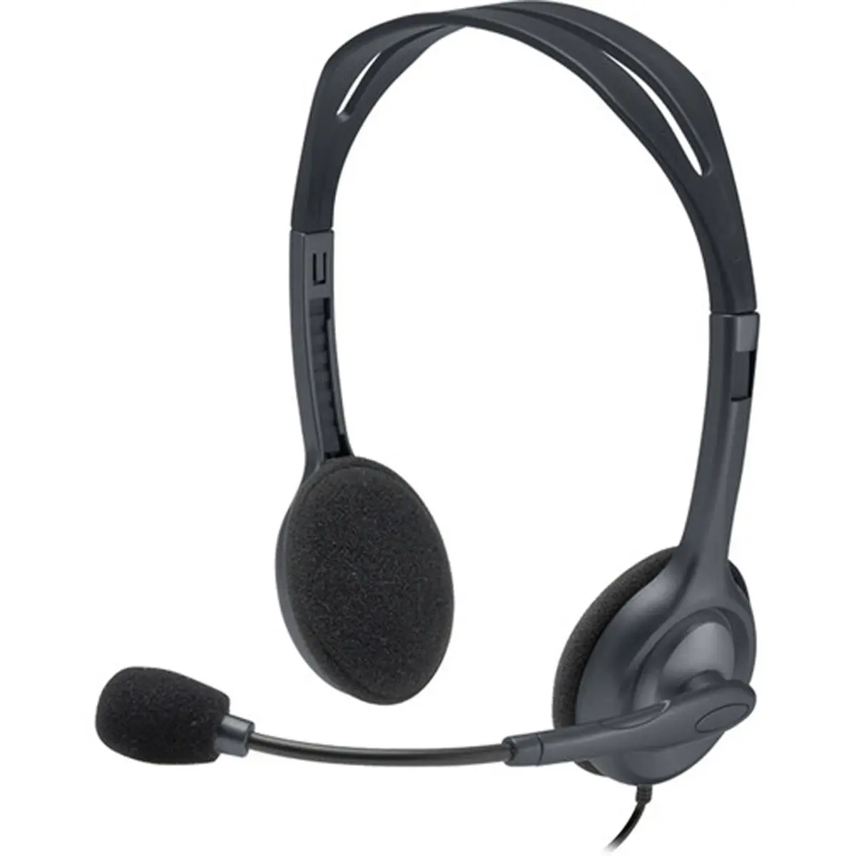 Logitech H111 Stereo Headset with Mic and Adjustable Headband, Noise-Canceling