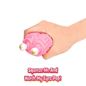 Flippy Brain Squishy Eye Popping, Squeeze Fidget Splat Toy Stress and Anxiety Relief Ball Anti-Anxiety Focusing Toys Gift for Kid
