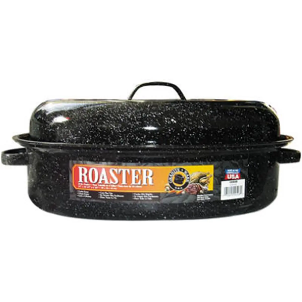 Granite Ware 0508-2 15 in. Black Covered Oval Roaster- Pack Of 2