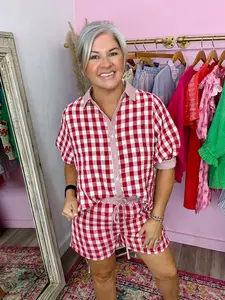 Red Gingham Set