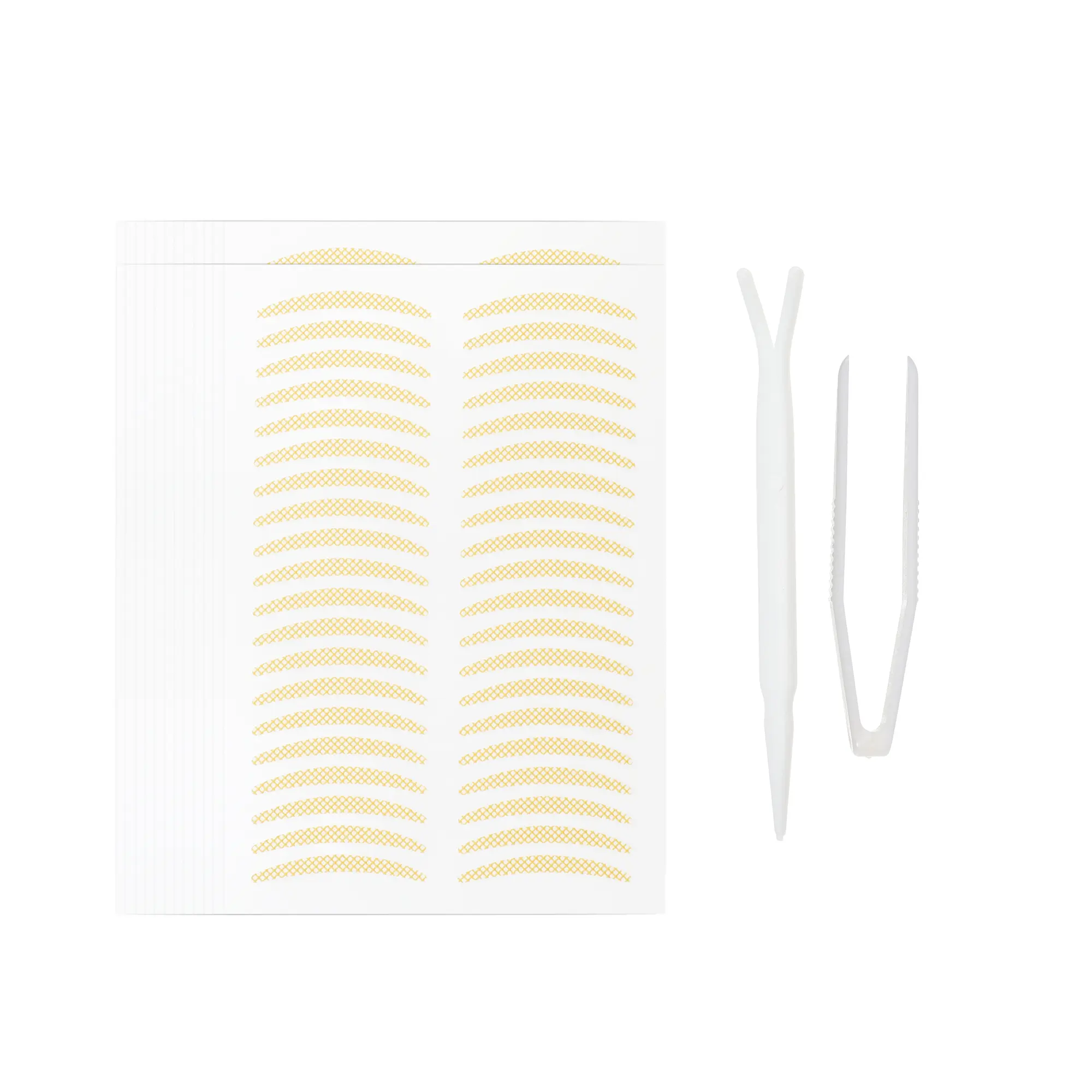 VOCOSTE 960 Pcs Invisible Double Eyelid Stickers with a Fork, Tweezers, Suitable for Single Eyelid, Droopy Eye,Beige