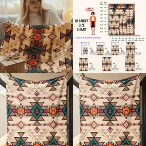 Vibrant Geometric  Tow Blanket with Large Fluffy Polyester Colorful Diamond Triangle Patterns Modern Design for Home Dr Sofa Car Office I for Naps Plush Texture Blankets