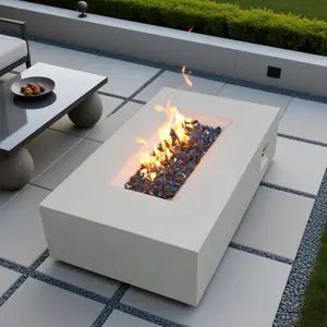 Outdoor Fre Pit Gas Real Flame Heating Courtyard Barbecue Fire Pit Coffee Table for Outdoor Fireplace Modern Design