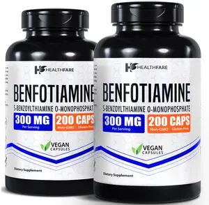 HealthFare Benfotiamine 300mg | 200 Capsules per Bottle (2-Pack) | Enhanced Absorption Formula | Non-GMO, Gluten-Free | Made in the USA