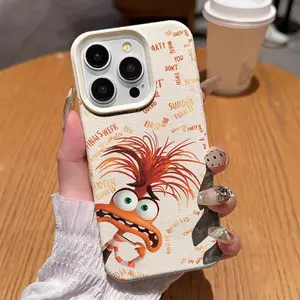 Cute Anxiety Phone Case Featuring The Cartoon Inside Out 2, Compatible with iPhone Models 17, 16E, 16, 15, 14, 13, 12, 11 Pro Max, Air, X, XR, XSMAX, 8, 7 Plus, Shockproof Soft Back Cover, Perfect As a Couple'S Gift, Phone Case, Accessories
