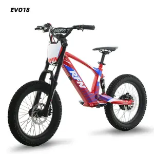 【RFN】EVO Racing 18 Kids Electric Bike for Ages 8-12, 3-Speed Jump Bike (9.3/13.7/18.6mph）– Lightweight Aluminum Frame EBike, 18.6 mph Max Speed, 9.32-Mile Range, 18" All-Terrain Tires, 36V 5AH Detachable Battery, Double Suspension & Hydraulic Dual Brake