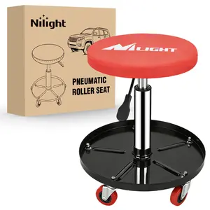 Nilight Rolling Mechanic Stool 330 LBS Pneumatic Adjustable 360° Swivel Casters Steel Tool Tray Waterproof PU Seat for Garage Auto Repair Shop Workshop Warehouse